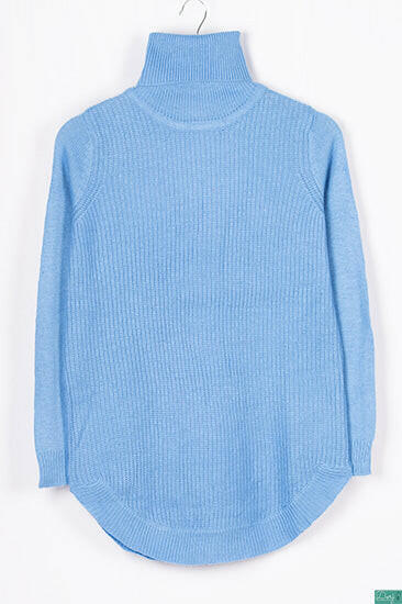 Ladies full sleeve high neck casual fit sweater.