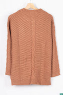 Ladies full sleeve casual fit baggy design round neck knitwear.