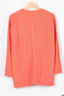 Ladies full sleeve casual fit baggy design round neck knitwear.