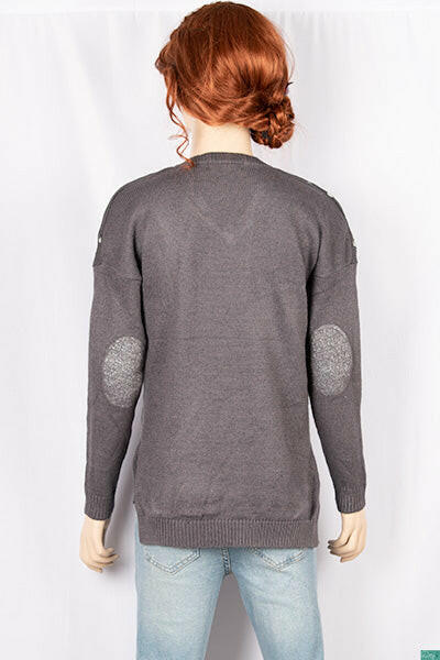 Ladies full sleeve V neck casual fit polka dot sweaters.