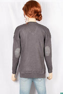 Ladies full sleeve V neck casual fit polka dot sweaters.