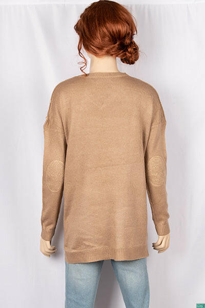 Ladies full sleeve V neck casual fit polka dot sweaters.