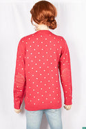 Ladies full sleeve Round neck casual fit polka dot sweaters.
