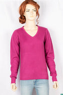 Ladies full sleeve casual fit v neck sweaters