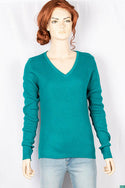 Ladies full sleeve casual fit v neck sweaters