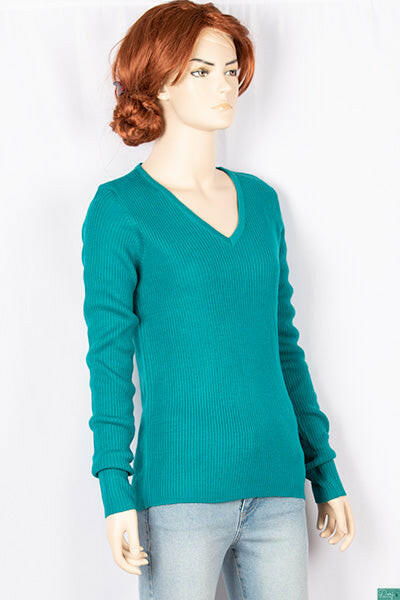 Ladies full sleeve casual fit v neck sweaters