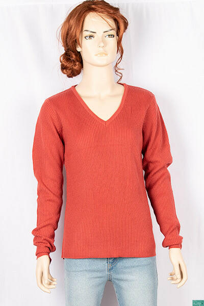 Ladies full sleeve casual fit v neck sweaters