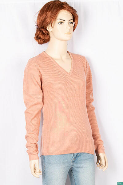 Ladies full sleeve casual fit v neck sweaters