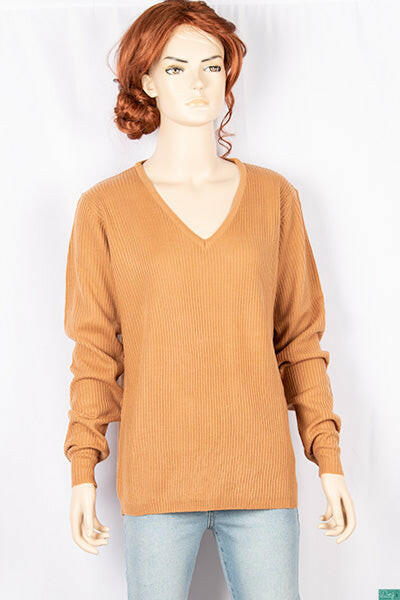 Ladies full sleeve casual fit v neck sweaters
