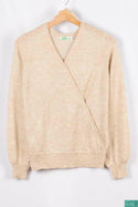Ladies full baggy sleeve casual fit light knit wrap top