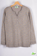 Ladies Full sleeve Casual fit Golden Polka Dot Knitwear