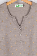 Ladies Full sleeve Casual fit Golden Polka Dot Knitwear