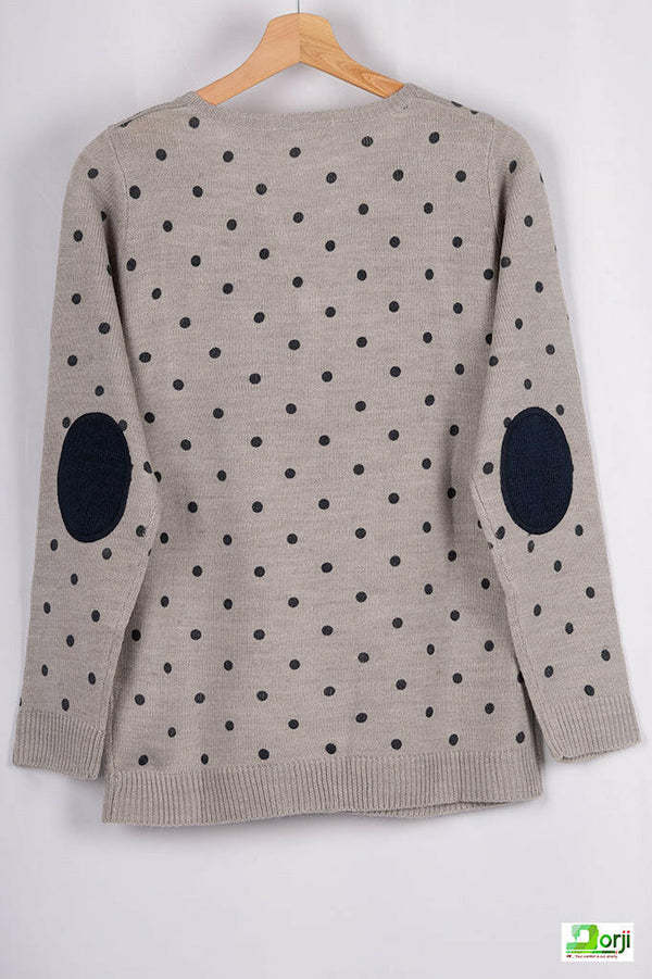 Ladies Full sleeve Casual fit Black Polka Dot Knitwear