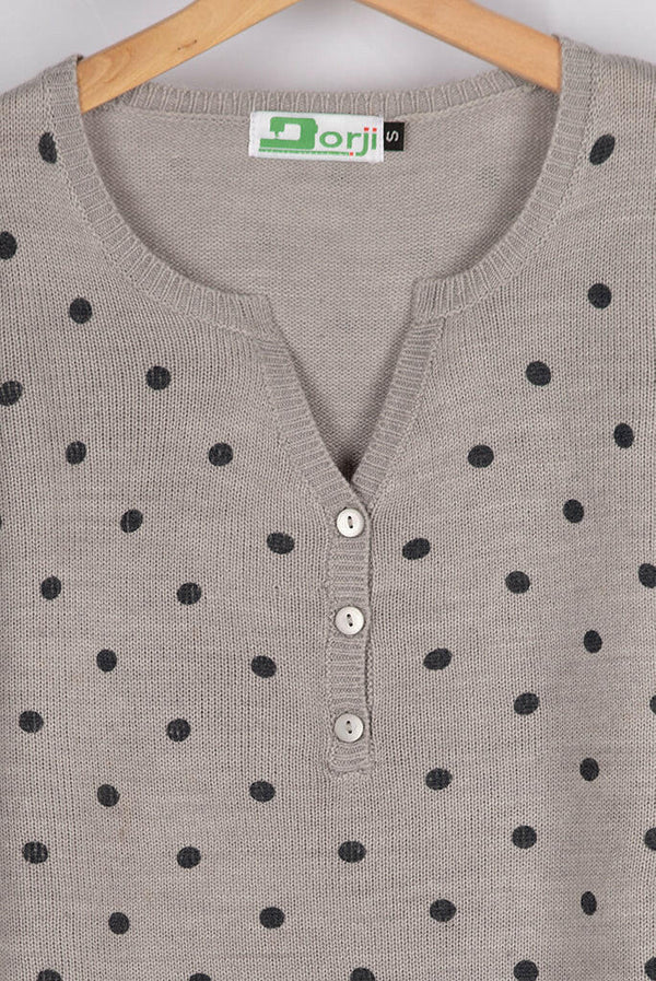 Ladies Full sleeve Casual fit Black Polka Dot Knitwear
