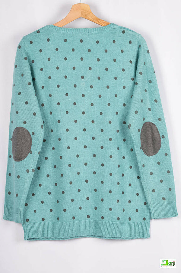 Ladies Full sleeve Casual fit Black Polka Dot Knitwear
