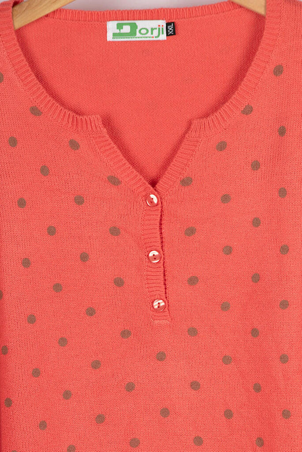 Ladies Full sleeve Casual fit Black Polka Dot Knitwear