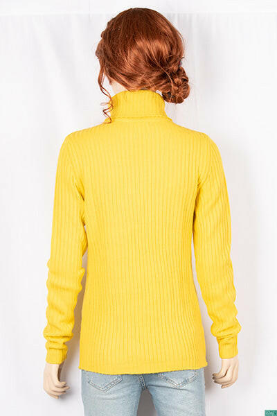 Ladies full sleeve high neck casual fit sweater.
