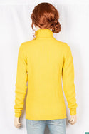 Ladies full sleeve high neck casual fit sweater.