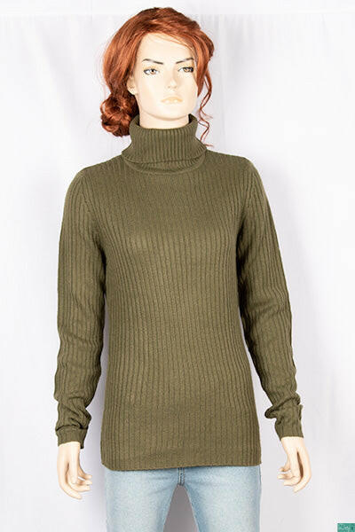 Ladies full sleeve high neck casual fit sweater.