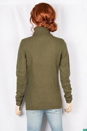 Ladies full sleeve high neck casual fit sweater.