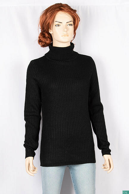 Ladies full sleeve high neck casual fit sweater.