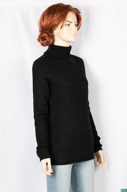 Ladies full sleeve high neck casual fit sweater.
