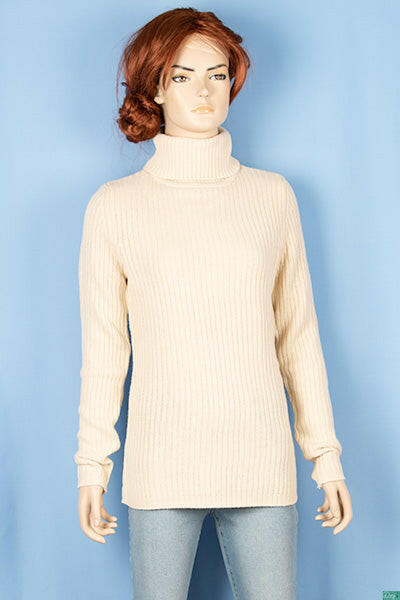 Ladies full sleeve high neck casual fit sweater.