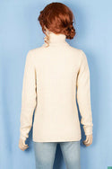 Ladies full sleeve high neck casual fit sweater.