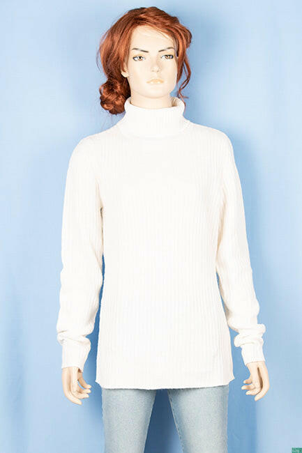 Ladies full sleeve high neck casual fit sweater.