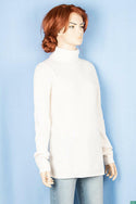 Ladies full sleeve high neck casual fit sweater.
