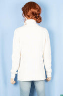 Ladies full sleeve high neck casual fit sweater.