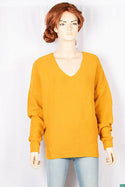 Ladies full sleeve casual fit trendy baggy design V neck knitwear.