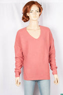 Ladies full sleeve casual fit trendy baggy design V neck knitwear.