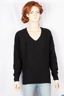 Ladies full sleeve casual fit trendy baggy design V neck knitwear.