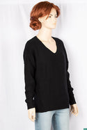 Ladies full sleeve casual fit trendy baggy design V neck knitwear.