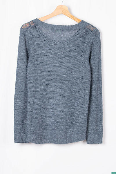 Ladies full sleeve casual fit round neck soft chunky sweater.
