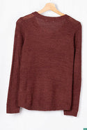 Ladies full sleeve casual fit round neck soft chunky sweater.