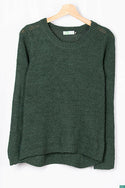 Ladies full sleeve casual fit round neck soft chunky sweater.