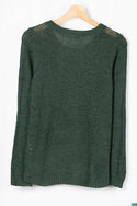 Ladies full sleeve casual fit round neck soft chunky sweater.