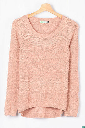 Ladies full sleeve casual fit round neck soft chunky sweater.
