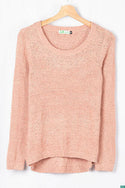 Ladies full sleeve casual fit round neck soft chunky sweater.