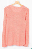 Ladies full sleeve casual fit round neck soft chunky sweater.