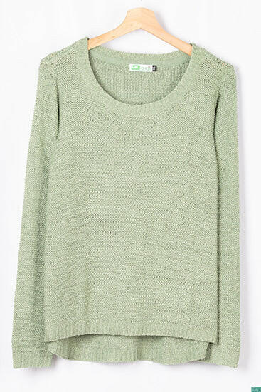 Ladies full sleeve casual fit round neck soft chunky sweater.