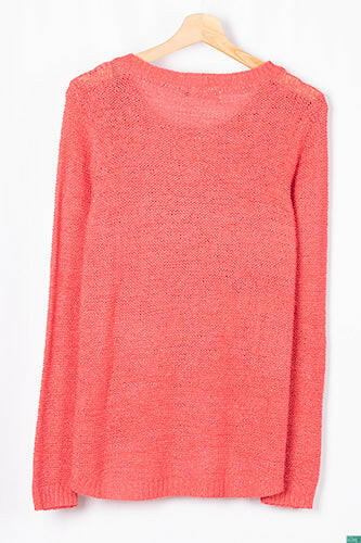Ladies full sleeve casual fit round neck soft chunky sweater.