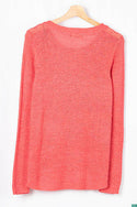 Ladies full sleeve casual fit round neck soft chunky sweater.