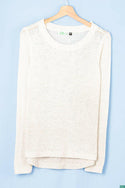 Ladies full sleeve casual fit round neck soft chunky sweater.