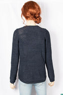 Ladies full sleeve casual fit round neck soft chunky sweater.
