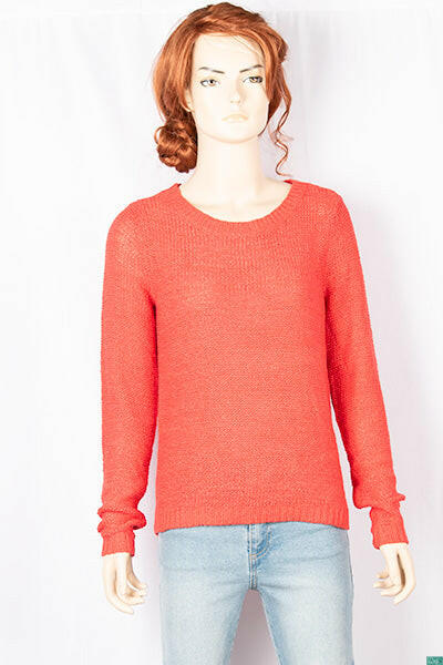 Ladies full sleeve casual fit round neck soft chunky sweater.