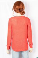 Ladies full sleeve casual fit round neck soft chunky sweater.