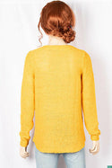 Ladies full sleeve casual fit round neck soft chunky sweater.